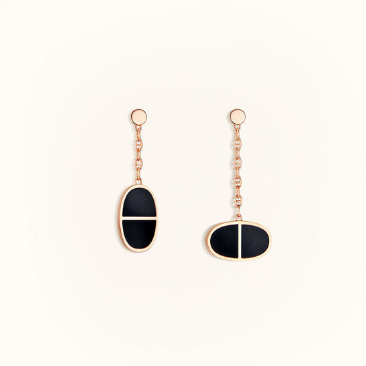 ¡®Lume Jewels¡¯CHAINE VERSO BLACK CERAMIC EARRINGS