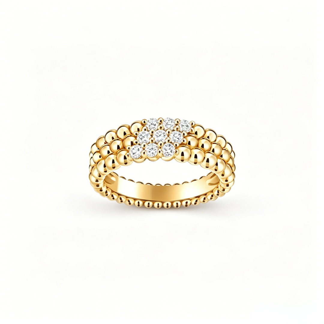 [Lume Jewels] THREE-ROW DIAMOND RING