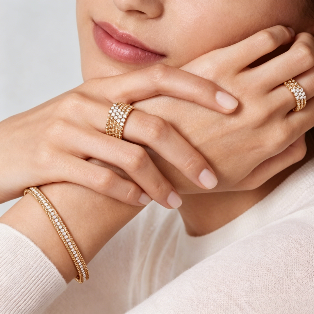 [Lume Jewels] THREE-ROW DIAMOND RING
