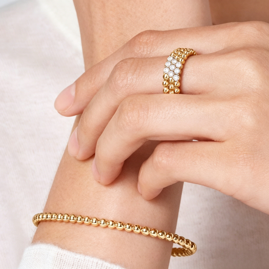 [Lume Jewels] THREE-ROW DIAMOND RING