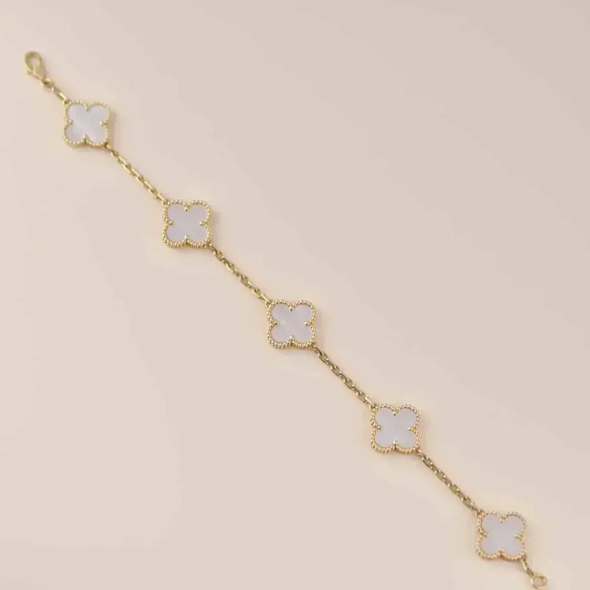 [Lume Jewels]New CLOVER WHITE PEARL MOP 5 MOTIF BRACELET COLLECTION