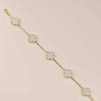[Lume Jewels]New CLOVER WHITE PEARL MOP 5 MOTIF BRACELET COLLECTION