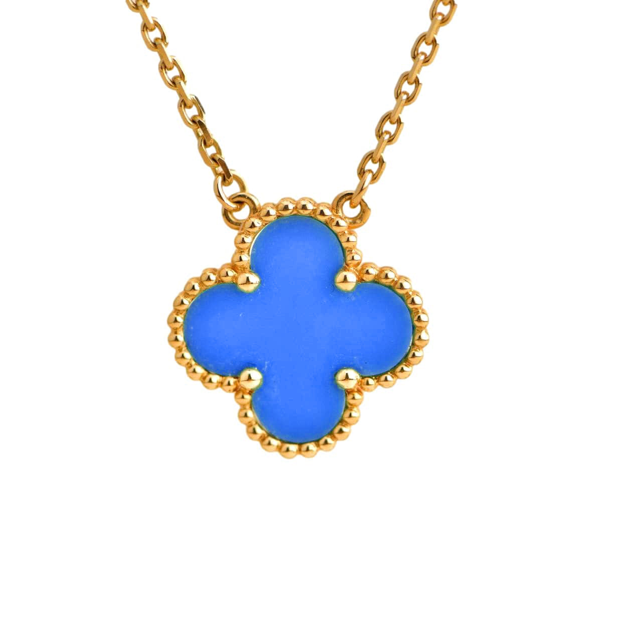 ¡®Lume Jewels¡¯CLOVER 15MM BLUE AGATE NECKLACE