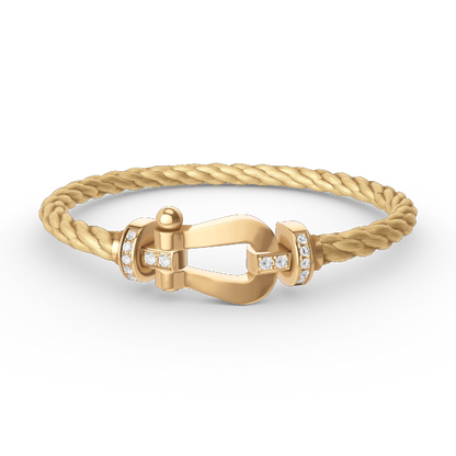 ¡®Lume Jewels¡¯FORCE LARGE HORSESHOE HALF DIAMOND BRACELET GOLD