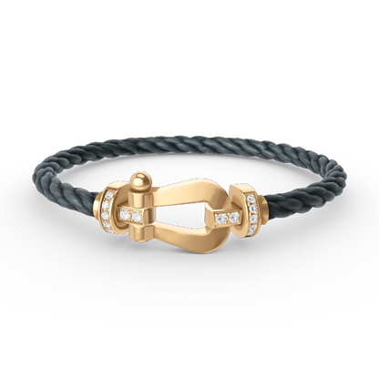 ¡®Lume Jewels¡¯FORCE LARGE HORSESHOE HALF DIAMOND BRACELET GOLD
