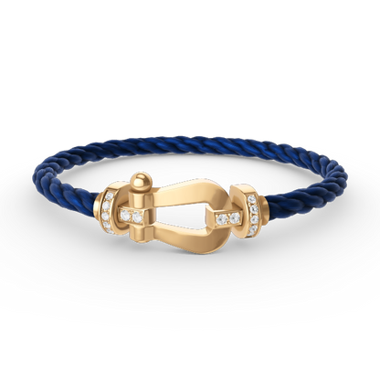 ¡®Lume Jewels¡¯FORCE LARGE HORSESHOE HALF DIAMOND BRACELET GOLD