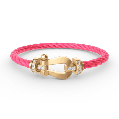 ¡®Lume Jewels¡¯FORCE LARGE HORSESHOE HALF DIAMOND BRACELET GOLD