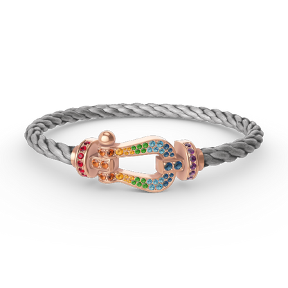 ¡®Lume Jewels¡¯FORCE LARGE HORSESHOE  COLORED DIAMOND BRACELET ROSE GOLD