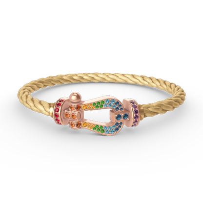 ¡®Lume Jewels¡¯FORCE LARGE HORSESHOE  COLORED DIAMOND BRACELET ROSE GOLD