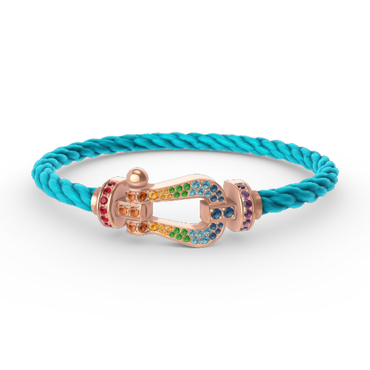 ¡®Lume Jewels¡¯FORCE LARGE HORSESHOE  COLORED DIAMOND BRACELET ROSE GOLD