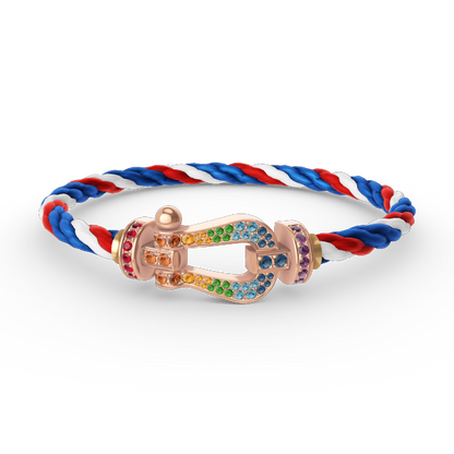 ¡®Lume Jewels¡¯FORCE LARGE HORSESHOE  COLORED DIAMOND BRACELET ROSE GOLD
