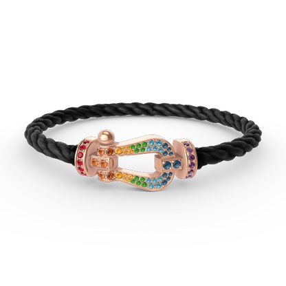 ¡®Lume Jewels¡¯FORCE LARGE HORSESHOE  COLORED DIAMOND BRACELET ROSE GOLD