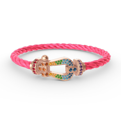 ¡®Lume Jewels¡¯FORCE LARGE HORSESHOE  COLORED DIAMOND BRACELET ROSE GOLD