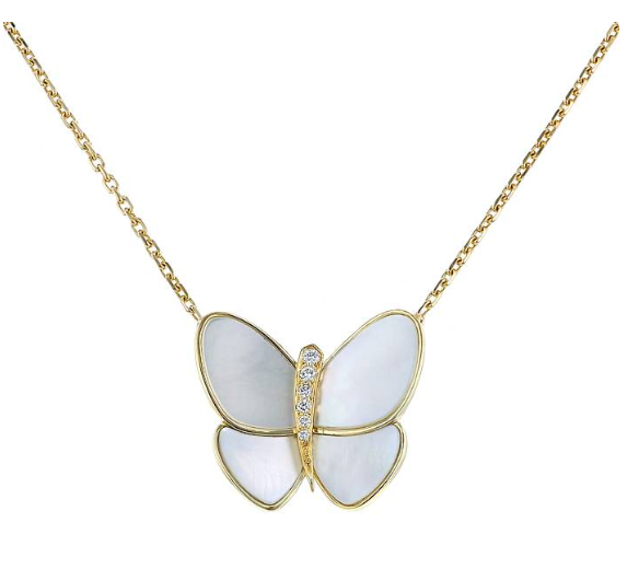 ¡®Lume Jewels¡¯BUTTERFLY GOLD MOP DIAMOND NECKLACE