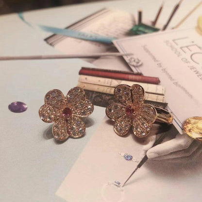 ¡®Lume Jewels¡¯FRIVOLE PINK GOLD FLOWER DIAMOND EARRINGS