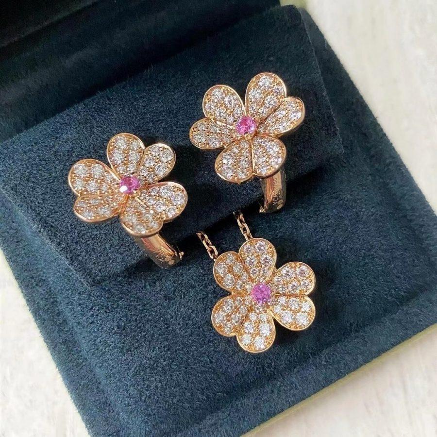 ¡®Lume Jewels¡¯FRIVOLE PINK GOLD FLOWER DIAMOND EARRINGS