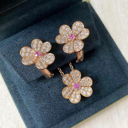 ¡®Lume Jewels¡¯FRIVOLE PINK GOLD FLOWER DIAMOND EARRINGS