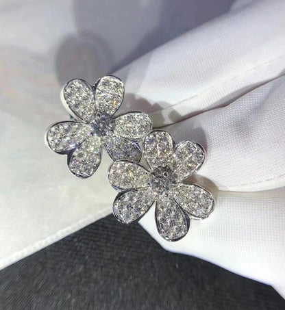 ¡®Lume Jewels¡¯FRIVOLE SILVER FLOWER DIAMOND EARRINGS