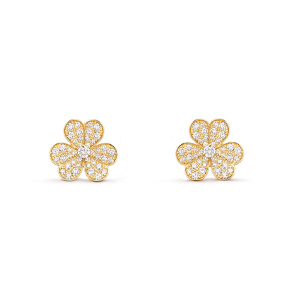 ¡®Lume Jewels¡¯FRIVOLE GOLD FLOWER DIAMOND EARRINGS