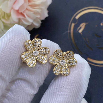 ¡®Lume Jewels¡¯FRIVOLE GOLD FLOWER DIAMOND EARRINGS