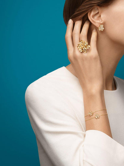 ¡®Lume Jewels¡¯FRIVOLE GOLD FLOWER DIAMOND EARRINGS