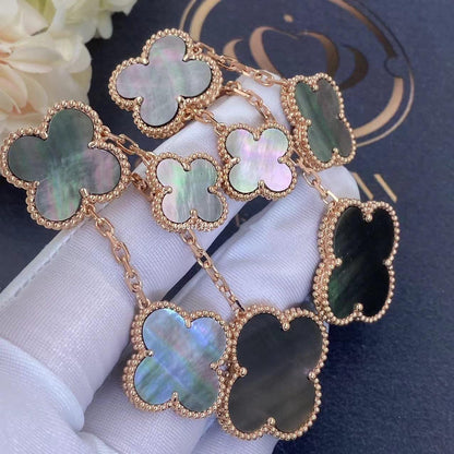 ¡®Lume Jewels¡¯CLOVER EARRINGS DARK MOP 4 MOTIFS ROSE GOLD