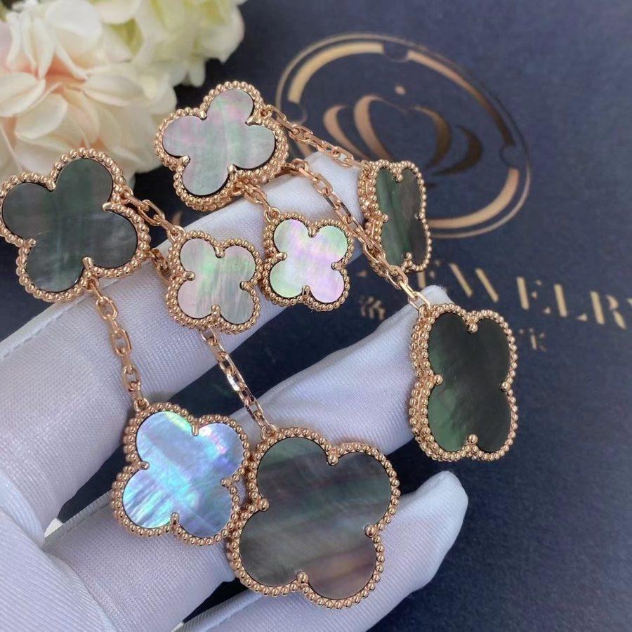 ¡®Lume Jewels¡¯CLOVER EARRINGS DARK MOP 4 MOTIFS ROSE GOLD