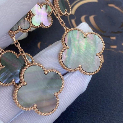 ¡®Lume Jewels¡¯CLOVER EARRINGS DARK MOP 4 MOTIFS ROSE GOLD