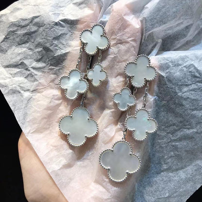 ¡®Lume Jewels¡¯CLOVER EARRINGS WHITE MOP 4 MOTIFS SILVER