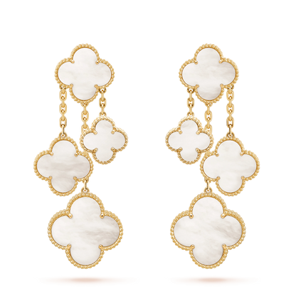 ¡®Lume Jewels¡¯CLOVER EARRINGS WHITE MOP 4 MOTIFS GOLD