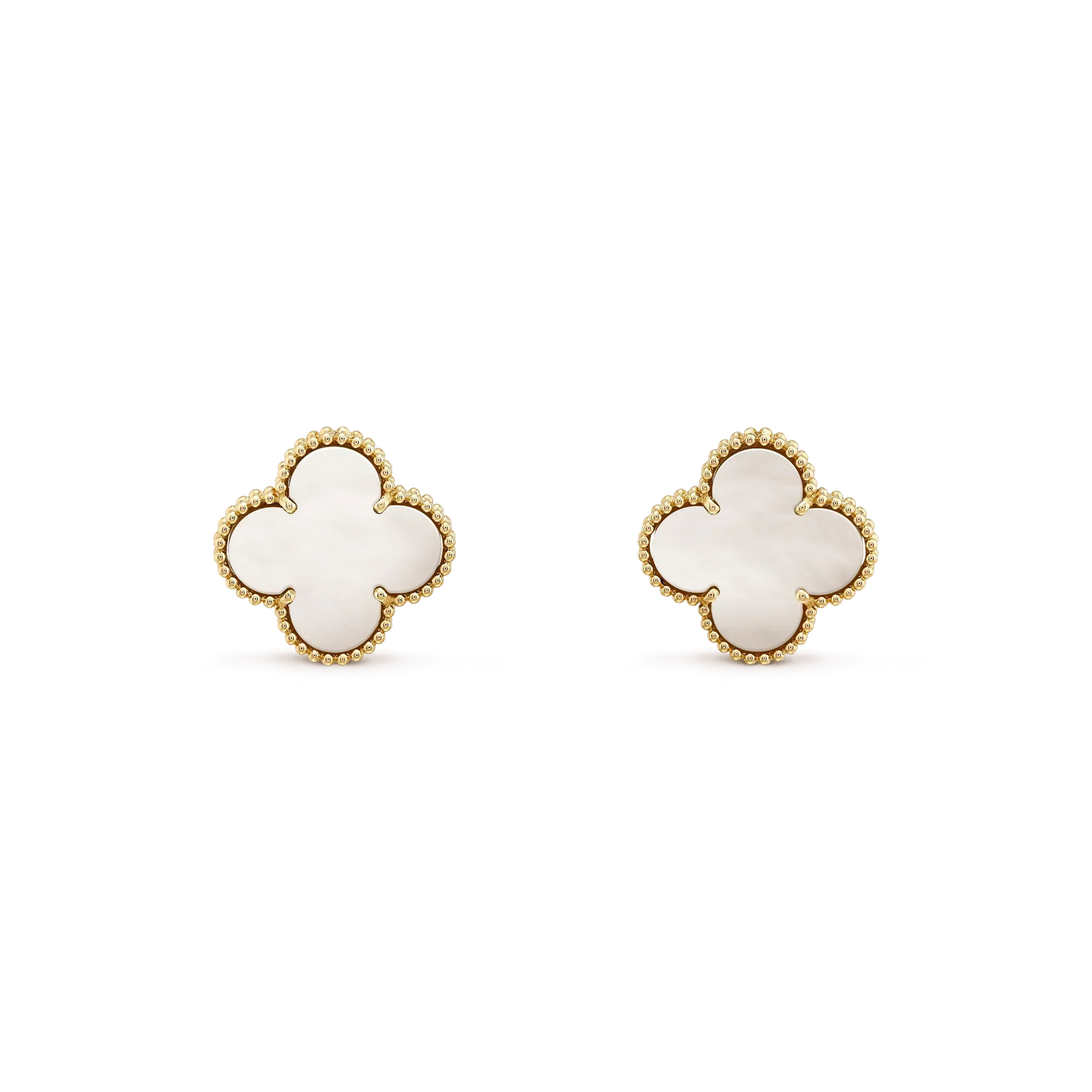¡®Lume Jewels¡¯CLOVER MEDIUM 1 MOTIFS  WHITE MOP STUD EARRINGS