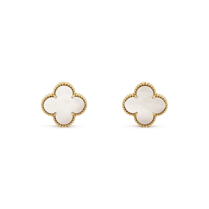 ¡®Lume Jewels¡¯CLOVER MEDIUM 1 MOTIFS  WHITE MOP STUD EARRINGS