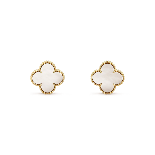 ¡®Lume Jewels¡¯CLOVER MEDIUM 1 MOTIFS  WHITE MOP STUD EARRINGS
