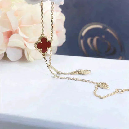 ¡®Lume Jewels¡¯CLOVER  CARNELIAN SINGLE FLOWER BRACELET