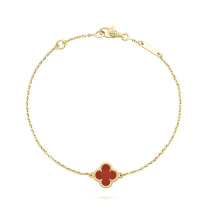 ¡®Lume Jewels¡¯CLOVER  CARNELIAN SINGLE FLOWER BRACELET