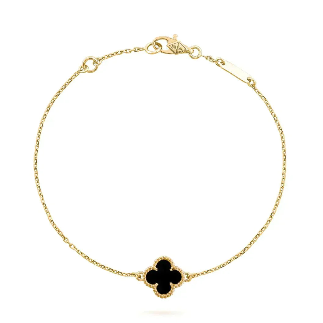 ¡®Lume Jewels¡¯CLOVER ONYX SINGLE FLOWER BRACELET