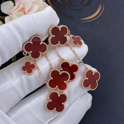 ¡®Lume Jewels¡¯CLOVER EARRINGS CARNELIAN 4 MOTIFS PINK GOLD