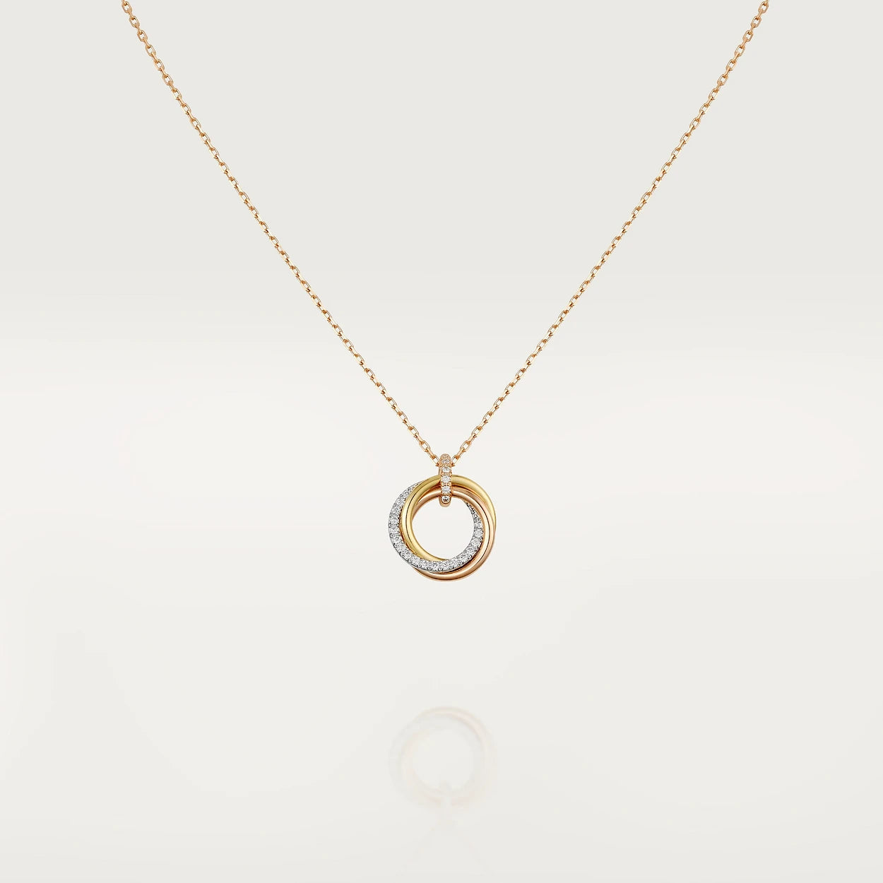 ¡®Lume Jewels¡¯TRINITY NECKLACE SILVER GOLD PINK GOLD DIAMONDS