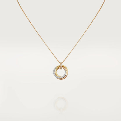 ¡®Lume Jewels¡¯TRINITY NECKLACE SILVER GOLD PINK GOLD DIAMONDS