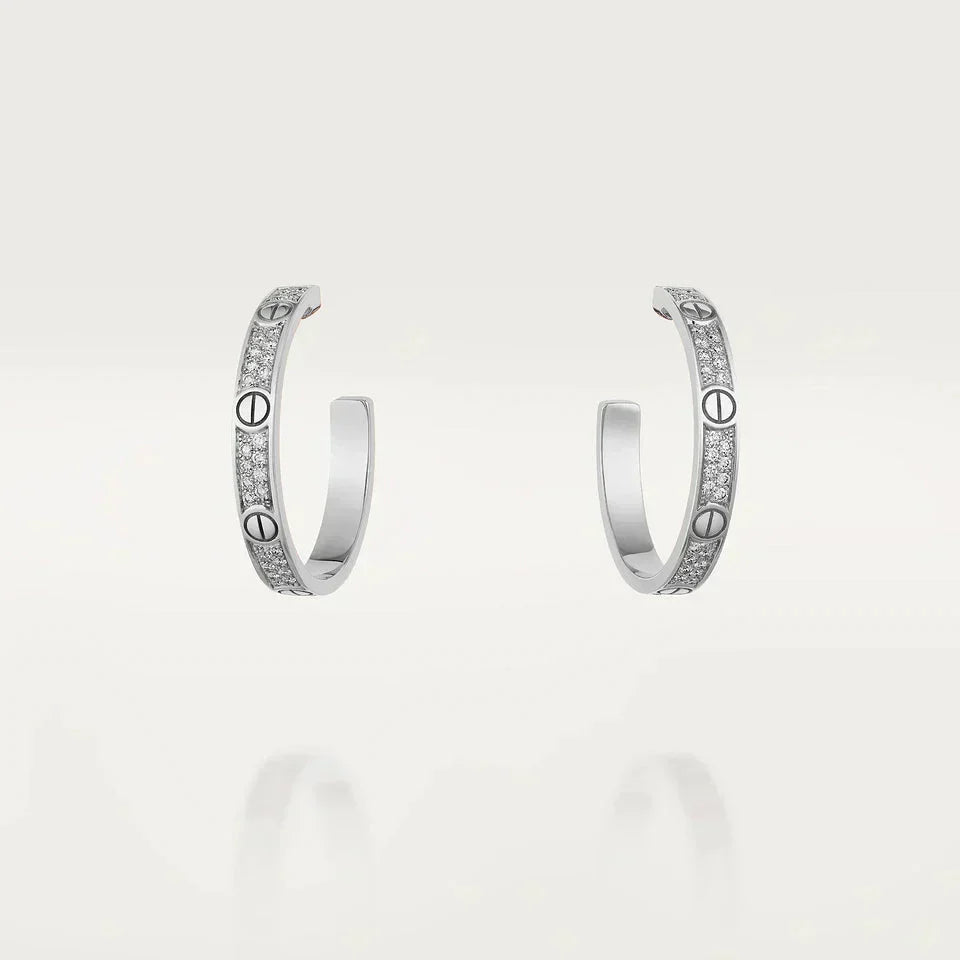 ¡®Lume Jewels¡¯LOVE DIAMOND SILVER HOOP EARRINGS