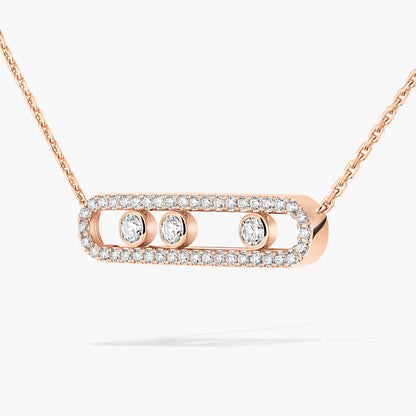 [Lume Jewels] Move Pave_ Rose Gold Diamond Necklace
