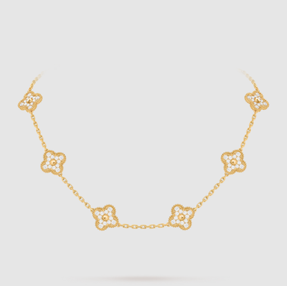 [¡®Lume Jewels¡¯]CLOVER 10 MOTIFS FULL DIAMOND NECKLACE