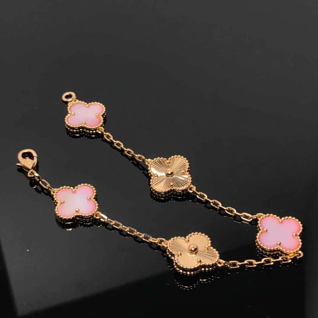 [Lume Jewels]New  CLOVER 5 MOTIFS  PINK MOP BRACELET COLLECTION