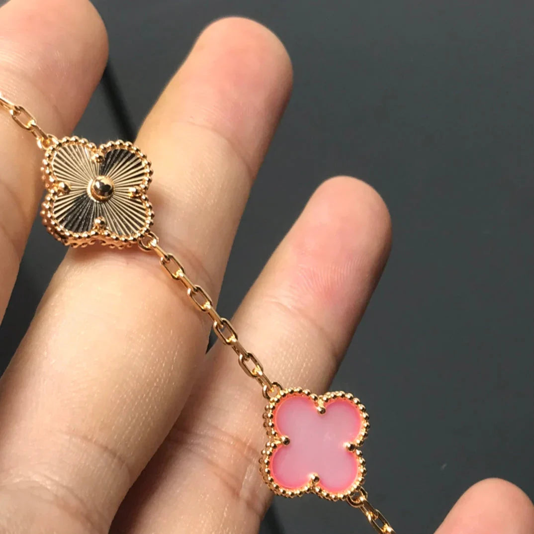 [Lume Jewels]New  CLOVER 5 MOTIFS  PINK MOP BRACELET COLLECTION