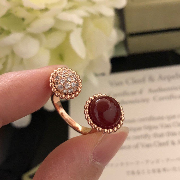 ¡®Lume Jewels¡¯PERLEE COULEURS DIAMOND ROSE GOLD BETWEEN THE FINGER RING