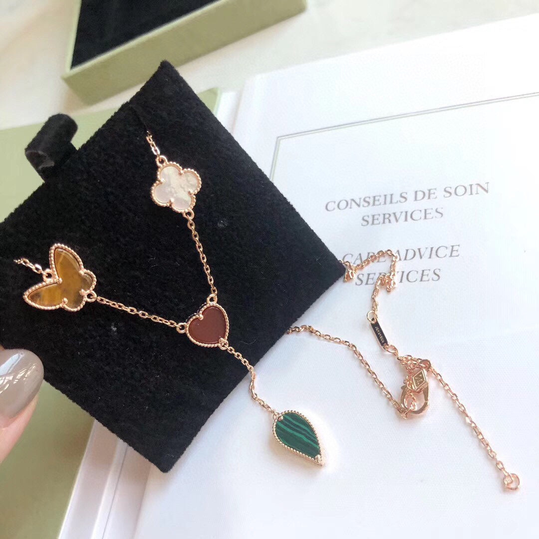 ¡®Lume Jewels¡¯LUCKY SPRING 4 MOTIFS ROSE GOLD NECKLACE