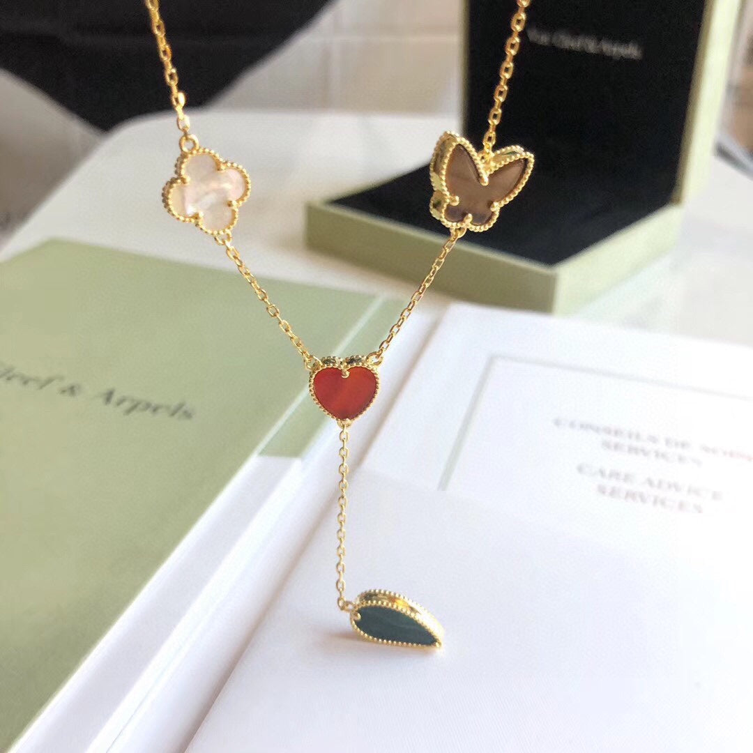 ¡®Lume Jewels¡¯LUCKY SPRING 4 MOTIFS ROSE GOLD NECKLACE