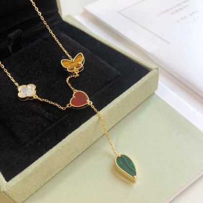 ¡®Lume Jewels¡¯LUCKY SPRING 4 MOTIFS ROSE GOLD NECKLACE