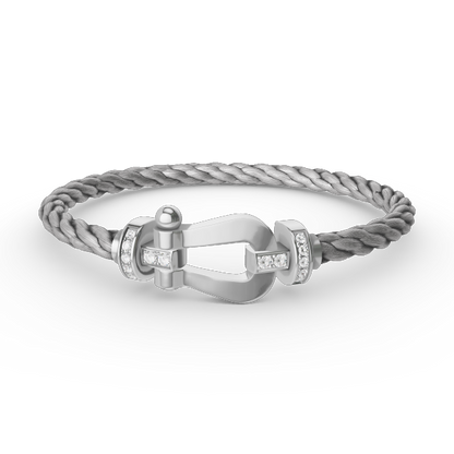 ¡®Lume Jewels¡¯FORCE LARGE HORSESHOE HALF DIAMOND BRACELET SILVER
