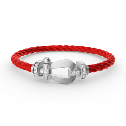¡®Lume Jewels¡¯FORCE LARGE HORSESHOE HALF DIAMOND BRACELET SILVER